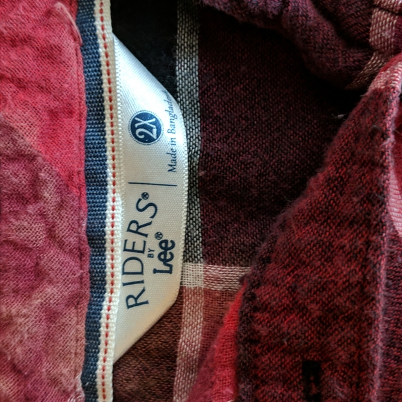 Riders by Lee custom Bleach Plaid Flannel 2x - Picture 5 of 8